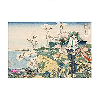 Hatsune Miku x Hokusai Katsushika iXima Postcard Shinagawa Gotenyama on the Tokaido