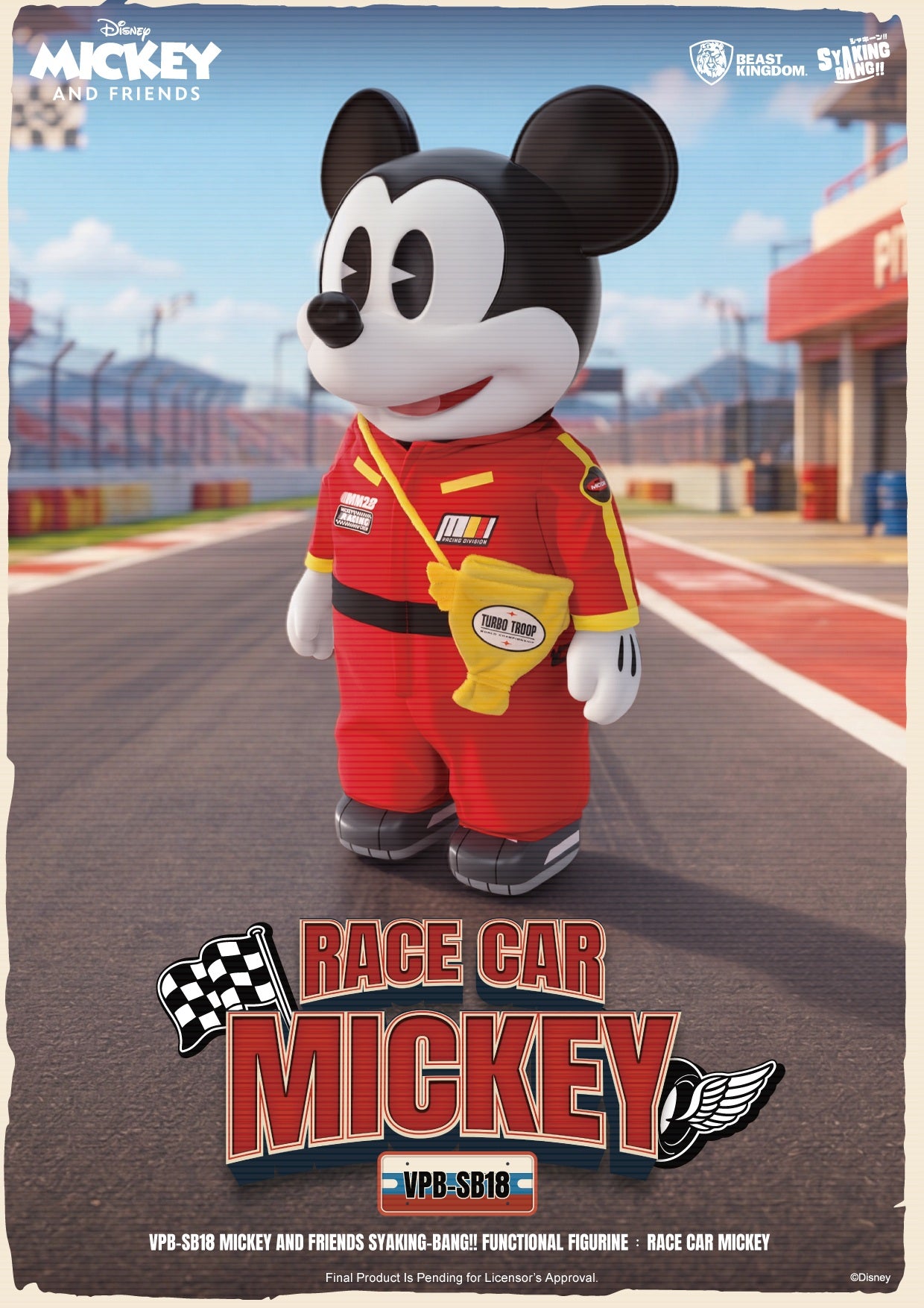 VPB-SB18 Mickey and Friends SYAKING-BANG!! Functional Figurine:Race Car Micky