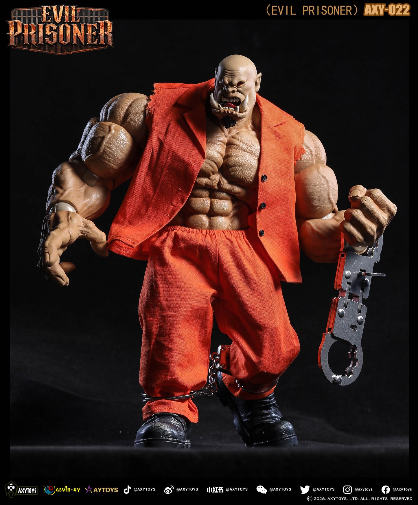 AXYTOYS EVIL PRISONER 1/12 SCALE ACTION FIGURE AXY-022 SKIN COLOR