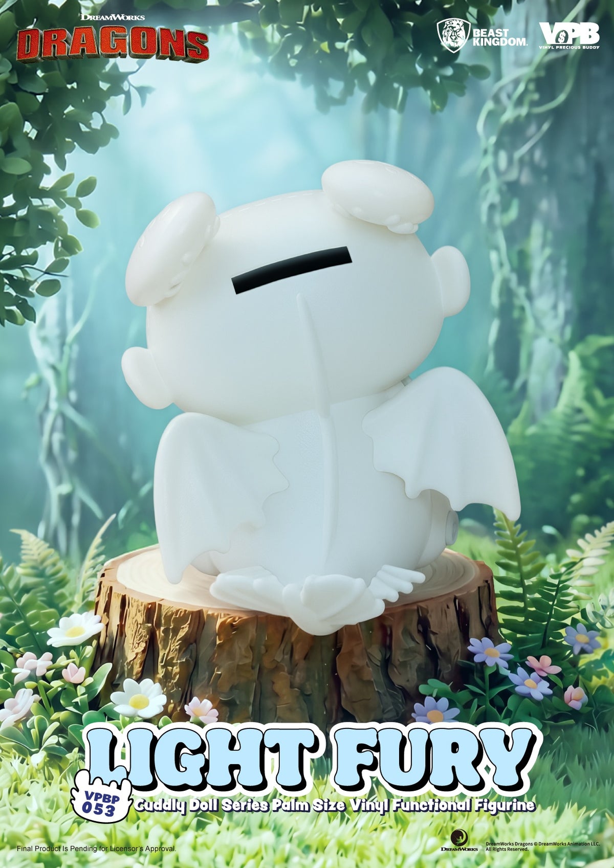 VPBP-053 Cuddly Doll Series Palm Size Vinyl Functional Figurine : Light Fury