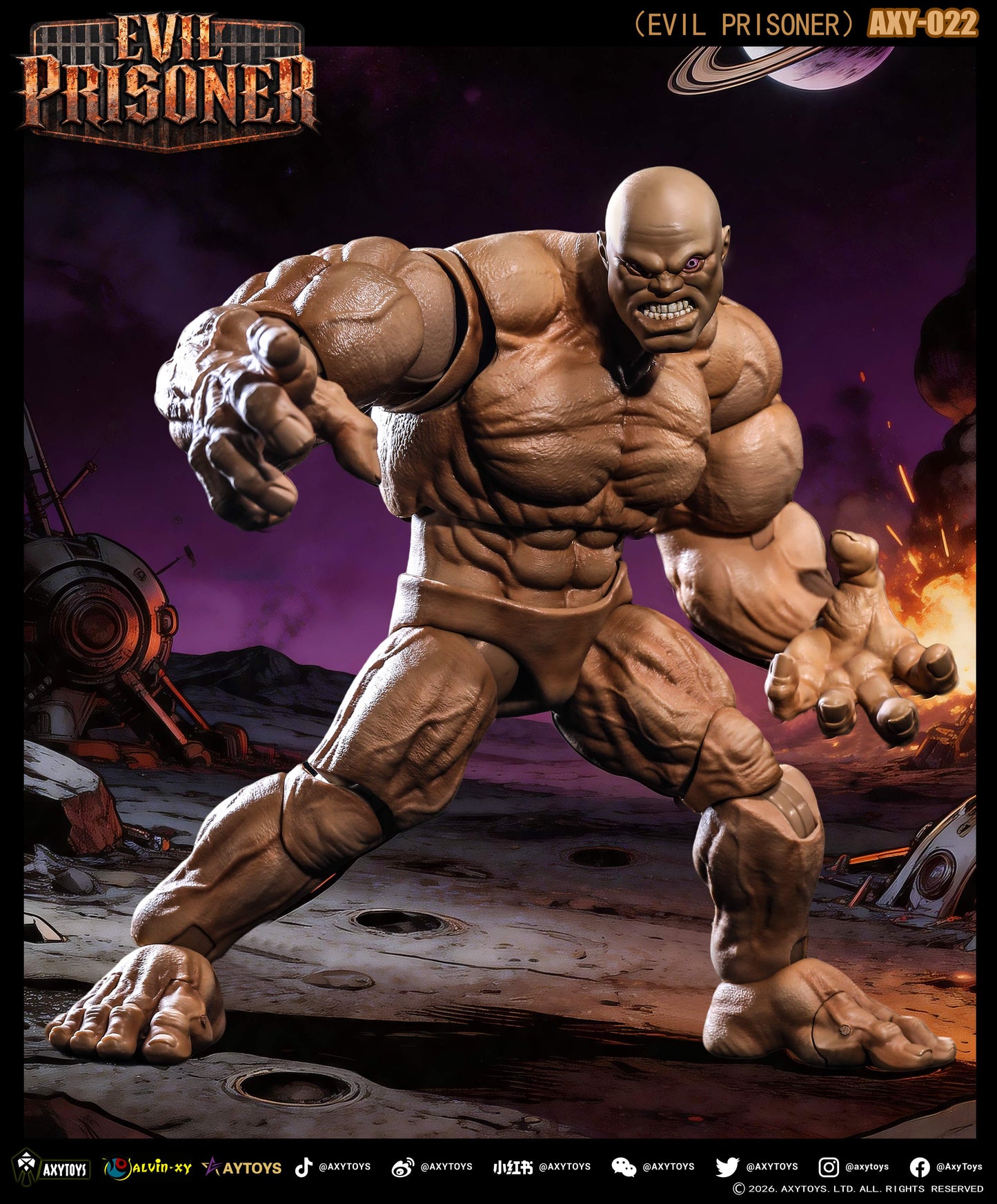 AXYTOYS EVIL PRISONER 1/12 SCALE ACTION FIGURE AXY-022 SKIN COLOR