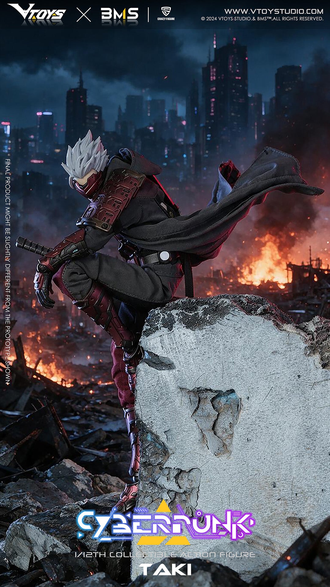 VTOYS X BMS X CF CYBERPUNK SAMURAI THE CRIMSON DAWN OF THE BLADE 1/12 SCALE ACTION FIGURE