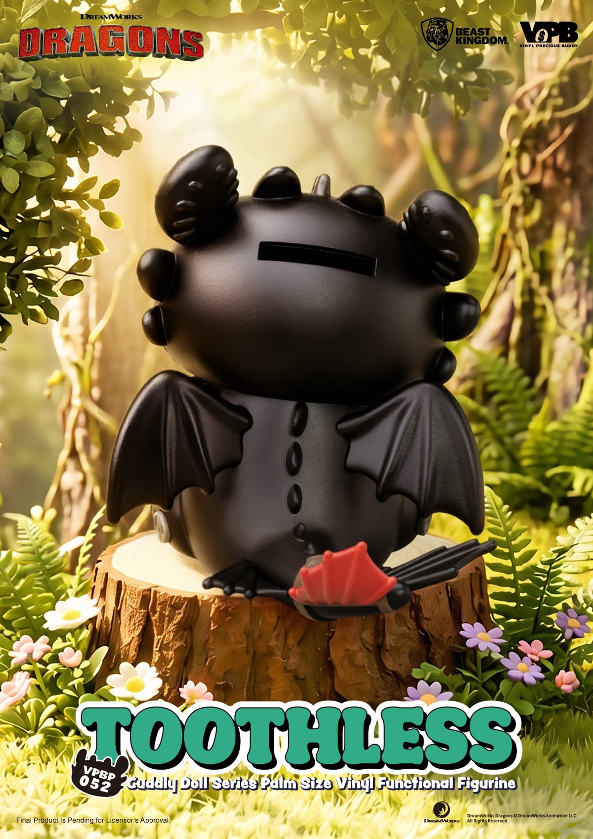 VPBP-052 Cuddly Doll Series Palm Size Vinyl Functional Figurine : Toothless