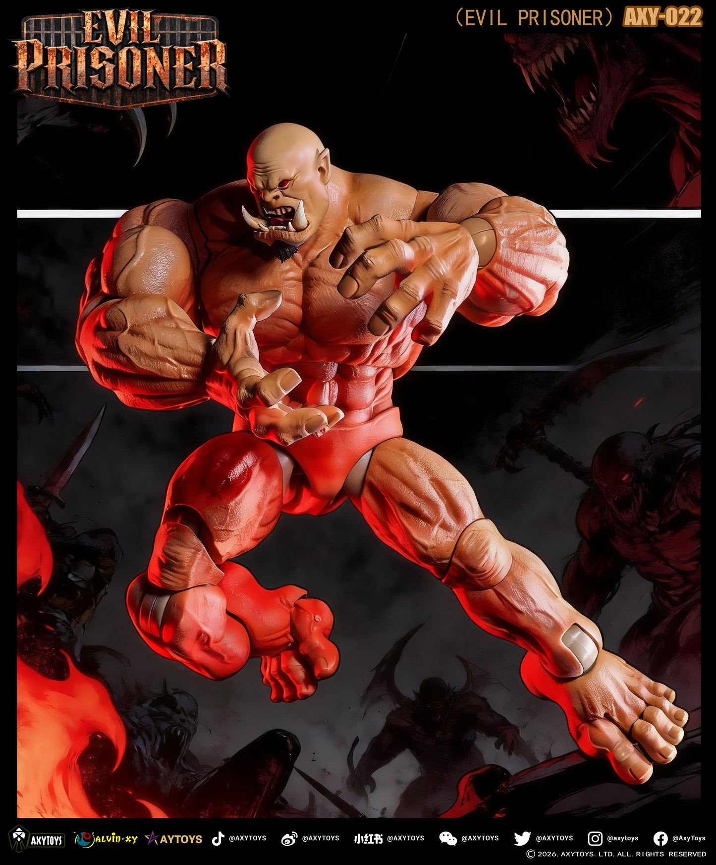 AXYTOYS EVIL PRISONER 1/12 SCALE ACTION FIGURE AXY-022 SKIN COLOR
