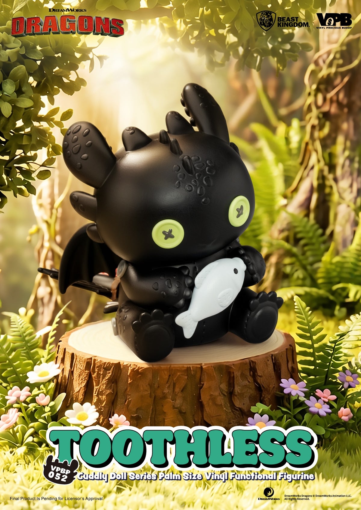 VPBP-052 Cuddly Doll Series Palm Size Vinyl Functional Figurine : Toothless