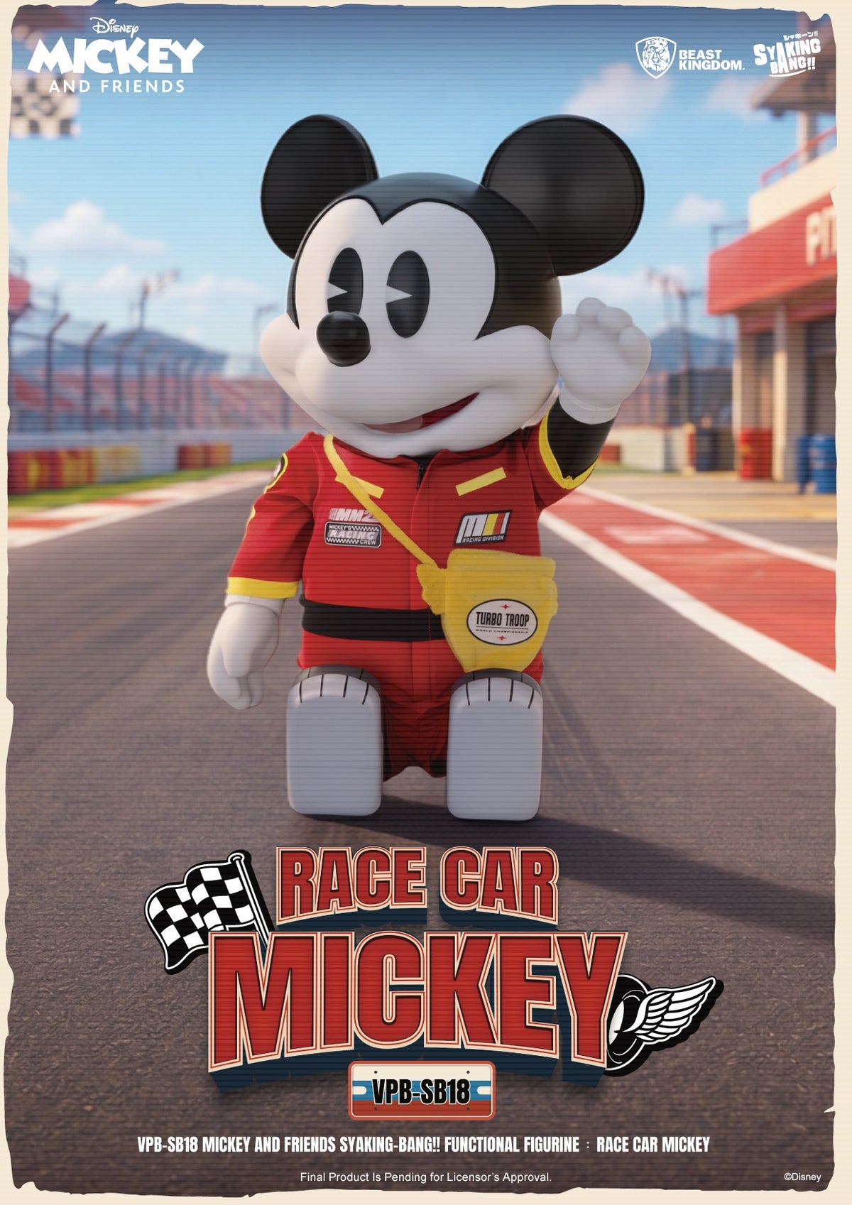VPB-SB18 Mickey and Friends SYAKING-BANG!! Functional Figurine:Race Car Micky