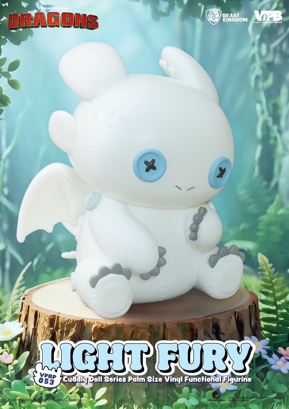 VPBP-053 Cuddly Doll Series Palm Size Vinyl Functional Figurine : Light Fury