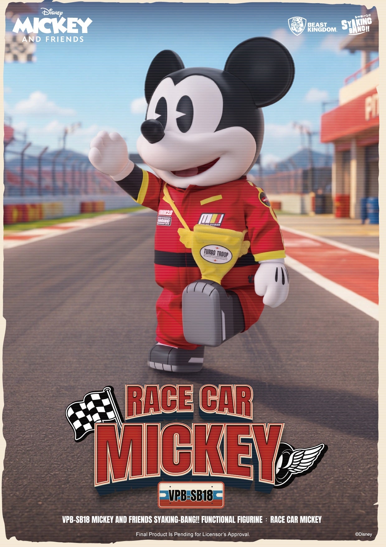 VPB-SB18 Mickey and Friends SYAKING-BANG!! Functional Figurine:Race Car Micky