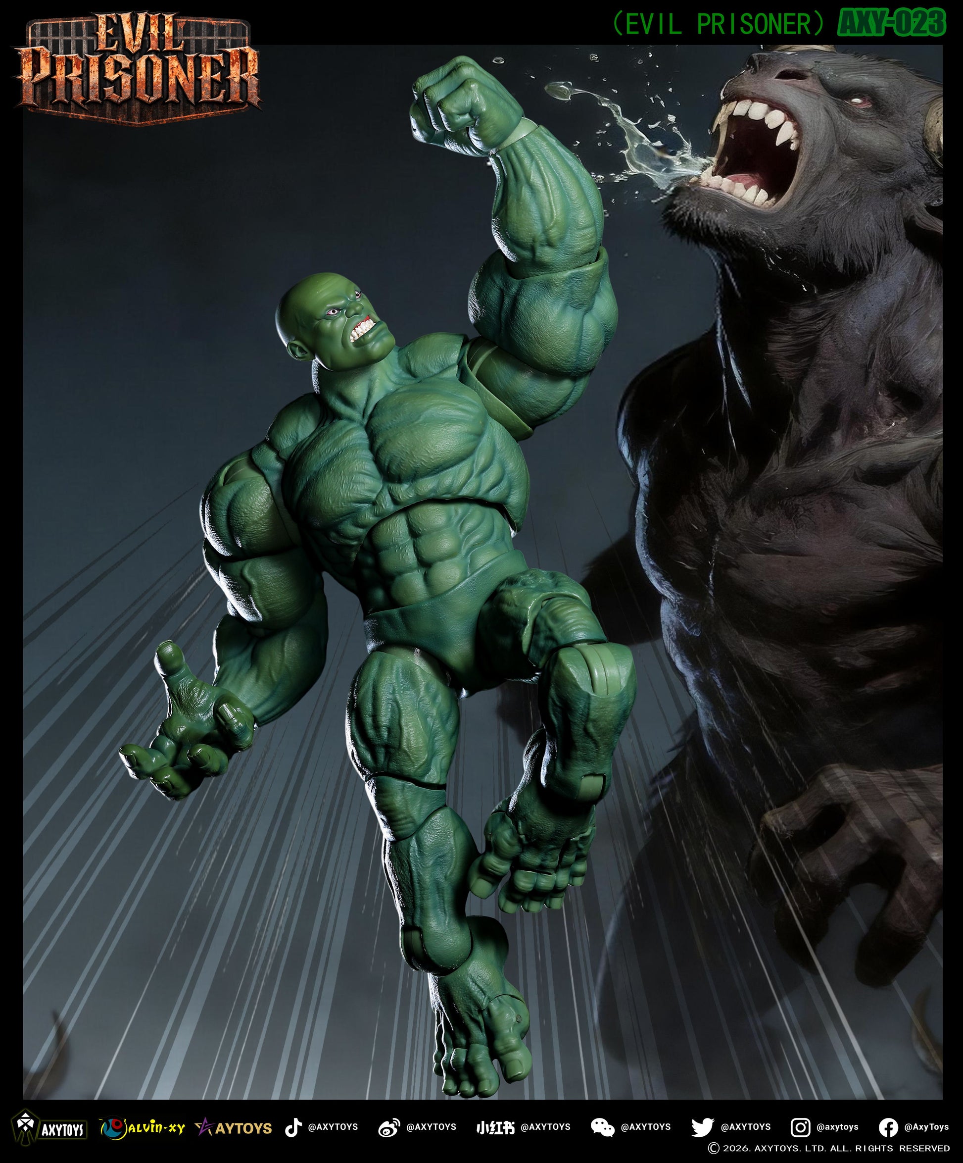 AXYTOYS EVIL PRISONER 1/12 SCALE ACTION FIGURE AXY-023 GREEN
