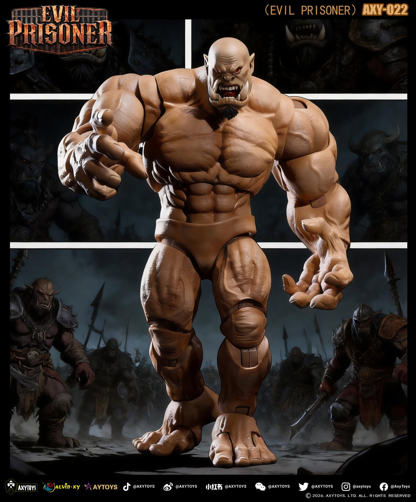 AXYTOYS EVIL PRISONER 1/12 SCALE ACTION FIGURE AXY-022 SKIN COLOR
