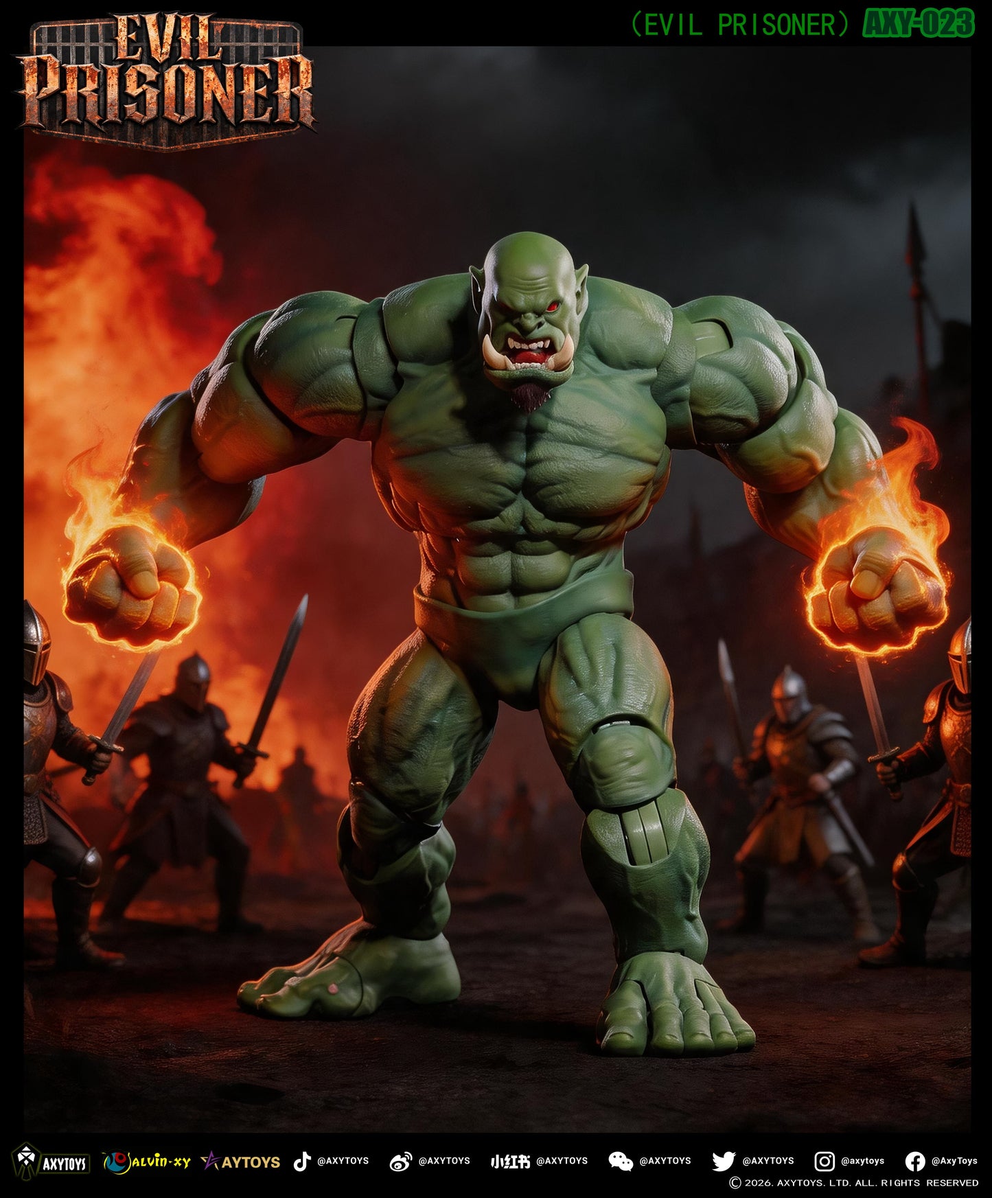 AXYTOYS EVIL PRISONER 1/12 SCALE ACTION FIGURE AXY-023 GREEN