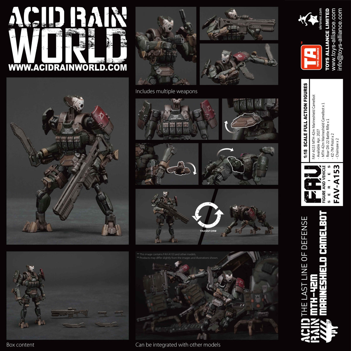 TOYS ALLIANCE LIMITED "ACID RAIN" 1/18 SCALE FAV-A153 MTH-42M MARINESHIELD CAMELBOT