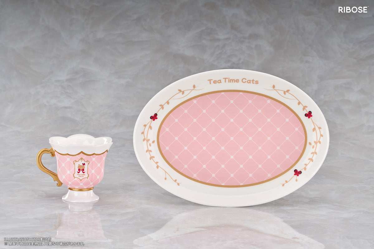 RIBOSE DLC SERIES "TEA TIME CATS" GINGER CAT NON-SCALE FIGURINE