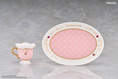 RIBOSE DLC SERIES "TEA TIME CATS" GINGER CAT NON-SCALE FIGURINE