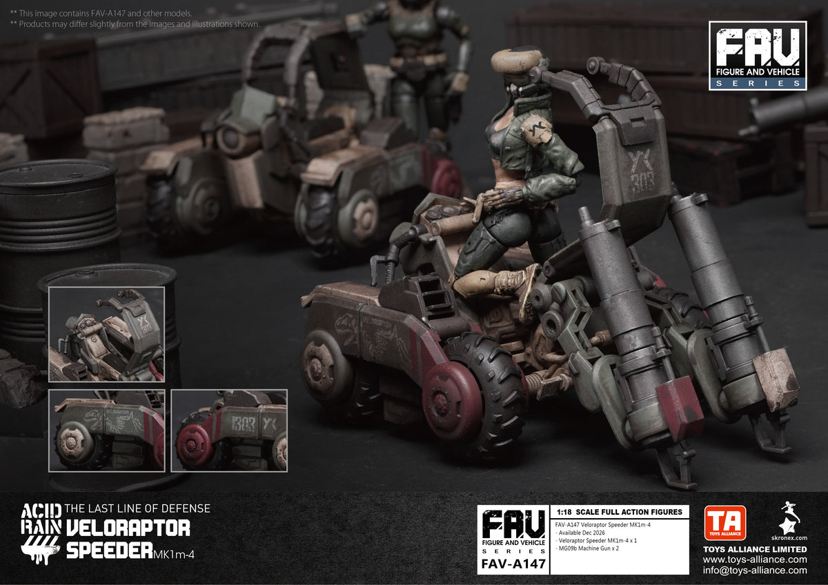 TOYS ALLIANCE LIMITED "ACID RAIN" 1/18 SCALE FAV-A147 Veloraptor Speeder MK1m-4