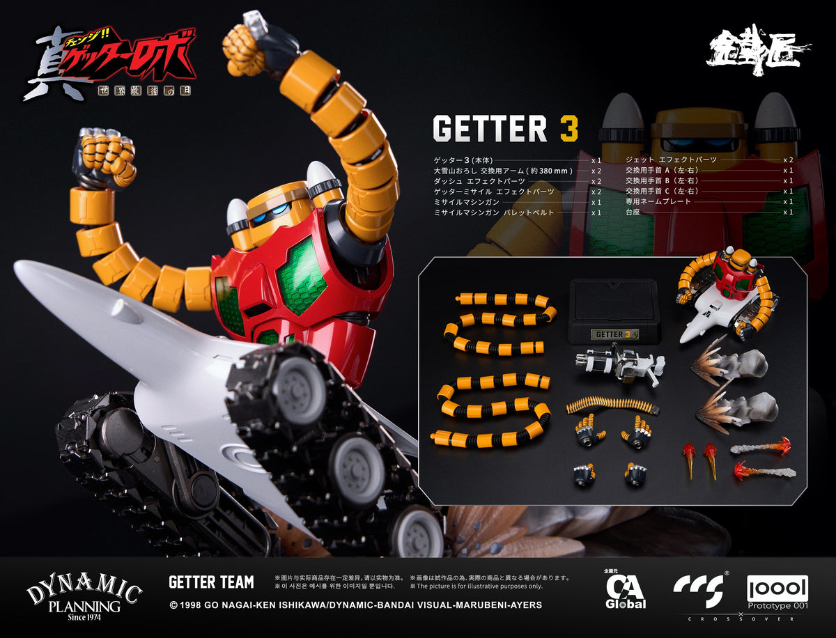 C&A Global Ltd. X CCSTOYS X PROTOTYPE 001 CHEOLJIANG SERIES "GETTER ROBO ARMAGEDDON" GETTER TEAM ALLOY ACTION FIGURE