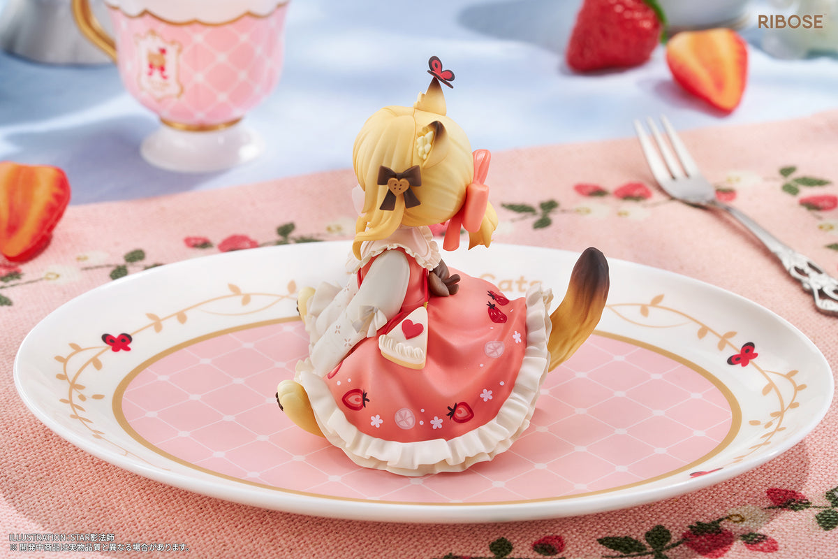 RIBOSE DLC SERIES "TEA TIME CATS" GINGER CAT NON-SCALE FIGURINE