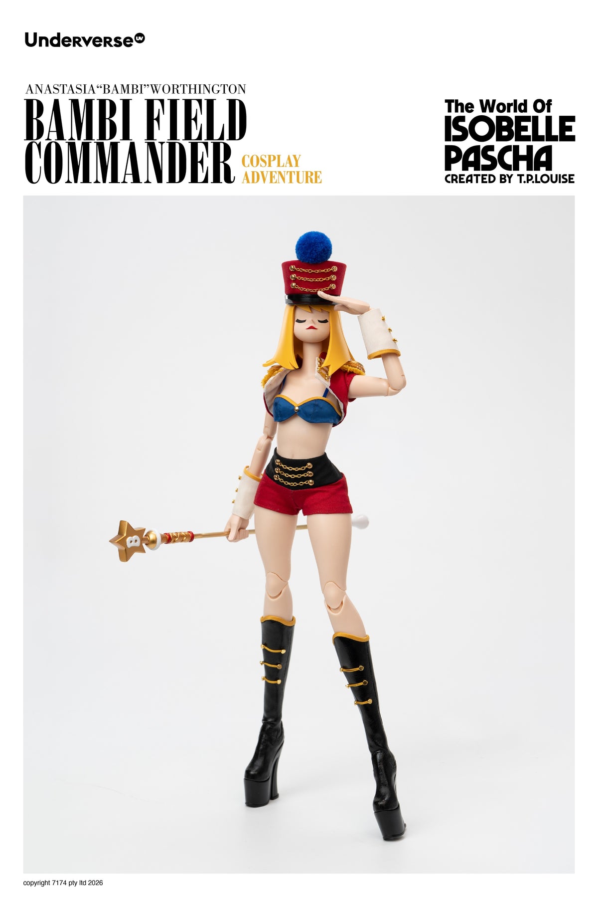 UNDERVERSE THE WORLD OF ISOBELLA PASCHA COSPLAY BAMBI FIELD COMMANDER 1/6 SCALE ACTION FIGURE