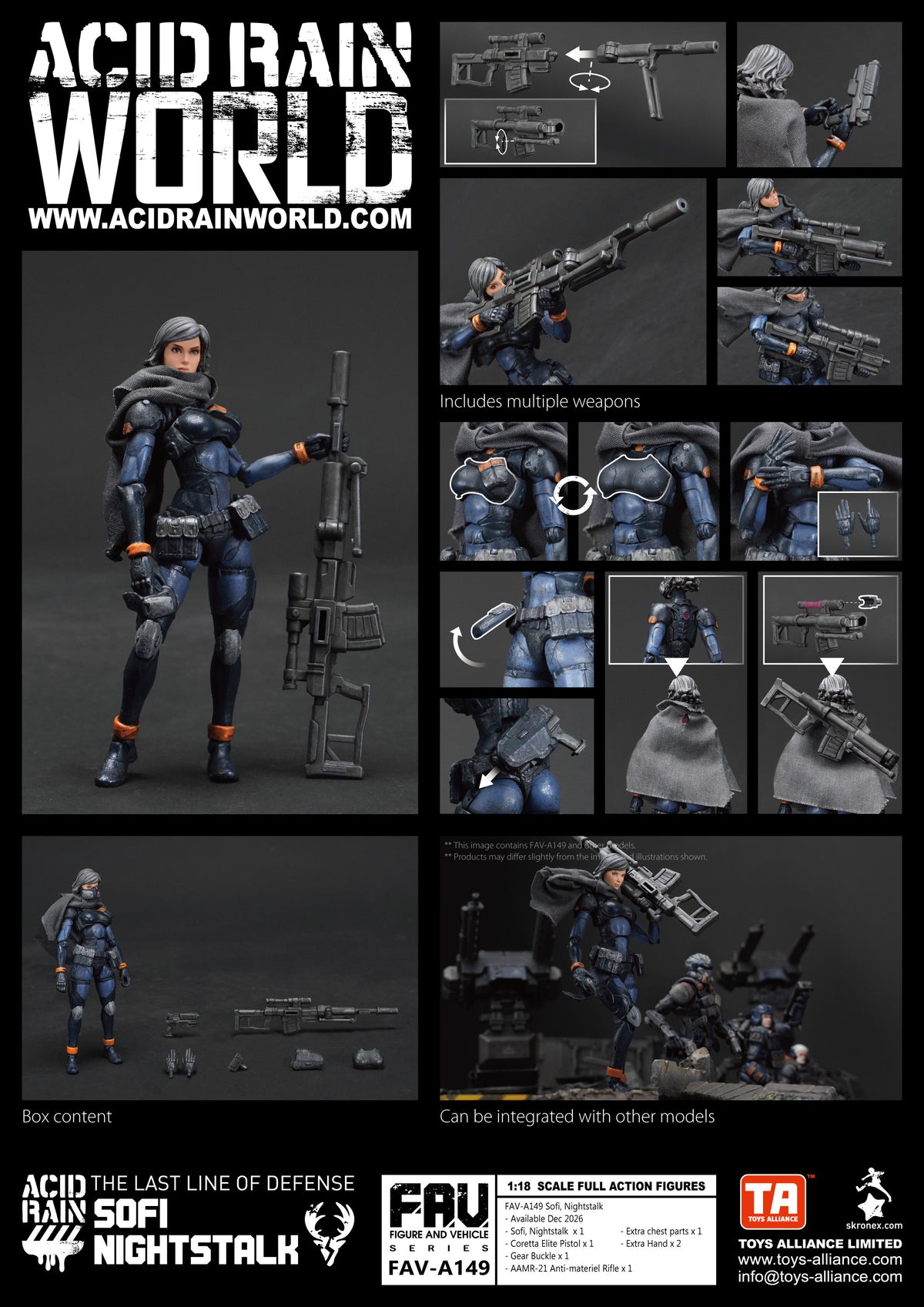 TOYS ALLIANCE LIMITED "ACID RAIN" 1/18 SCALE FAV-A149 Sofi, Nightstalk