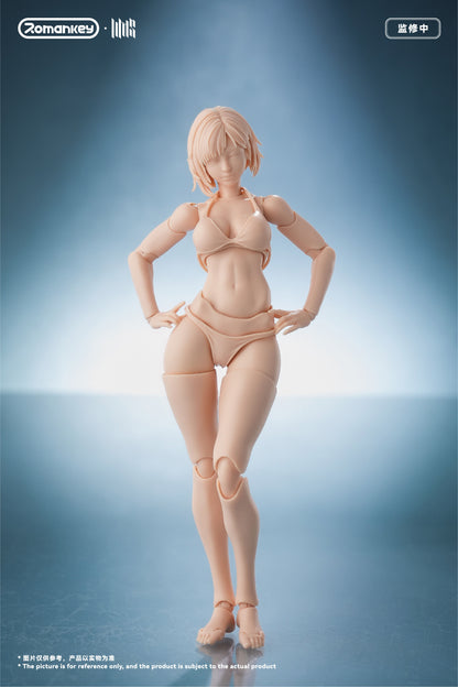 ROMANKEY UMS004 1/12 SCALE ACTION FIGURE FEMALE BODY MIA (UNPAINTED VER.)